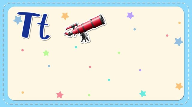 Educational Alphabet Animation for the Letter T with Vocabulary Words