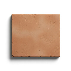 Terracotta Square Tile Isolated on White with Natural Textured Surface