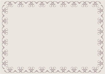 Vintage floral vector frame with an ornate lace pattern and swirl leaf ornaments for an elegant wedding invitation card design