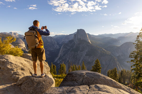 Mobile Phone camera handsome Photography Yosemite  Park valley