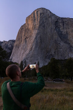 Smartphone camera night Photography Yosemite Park valley
