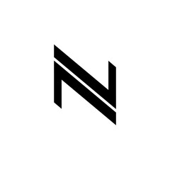 Modern Abstract Letter N Logo Design with Sharp Geometric Lines. Minimal Monogram Icon for Tech Startup, Digital Brand, Corporate Identity and Creative Business Branding.