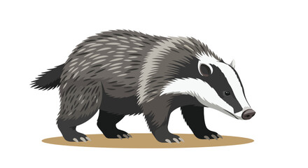 Fototapeta premium An engaging digital rendering of a resilient badger, highlighting its characteristic nocturnal markings and earthy tones
