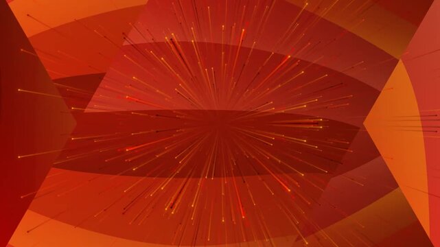 Abstract Orange Geometric Shapes in Motion.