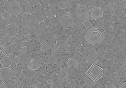black and white geometric optical illusion pattern background