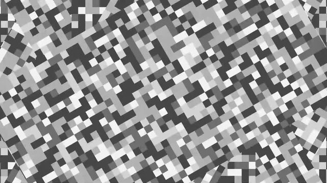 Black and White Pixelated Pattern Background.