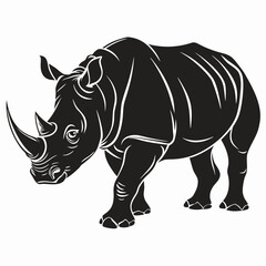 Obraz premium white rhino vector illustration