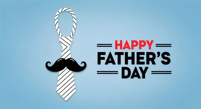 Happy father's day celebration with mustache tie