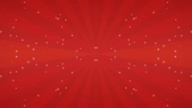 Red Background with White Snowflakes Falling Slowly.