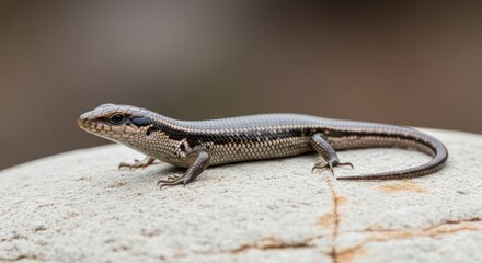 Fototapeta premium Small Lizard on Stone Surface.
