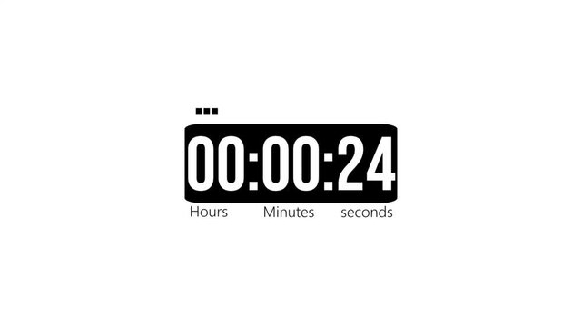 Minimal tech countdown clock with smooth ticking seconds. Elegant time remaining display for live stream presentation.