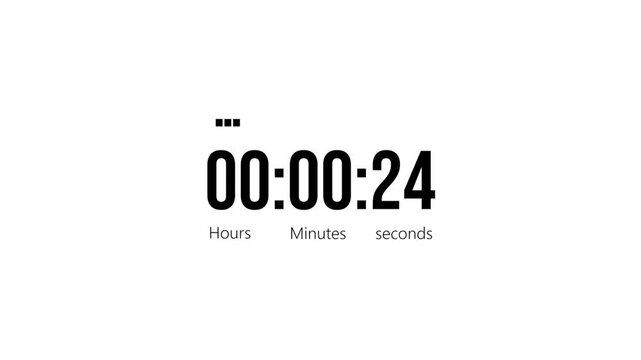 Minimal tech countdown clock with smooth ticking seconds. Elegant time remaining display for live stream presentation.