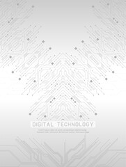 Obraz premium Abstract Digital Technology Background Modern Gray and White Design.