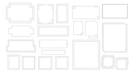 Collection of elegant geometric line frames and borders
