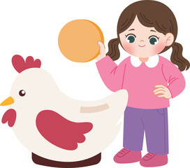 kid saving coins on coin bank financial management