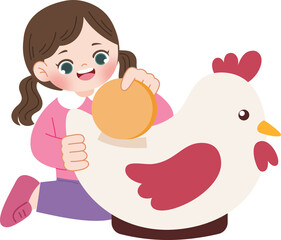 kid saving coins on coin bank financial management