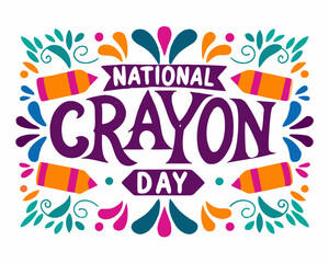 Obraz premium NATIONAL CRAYON DAY vector illustration isolated on white background
