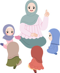 kid attending islamic religious lectures