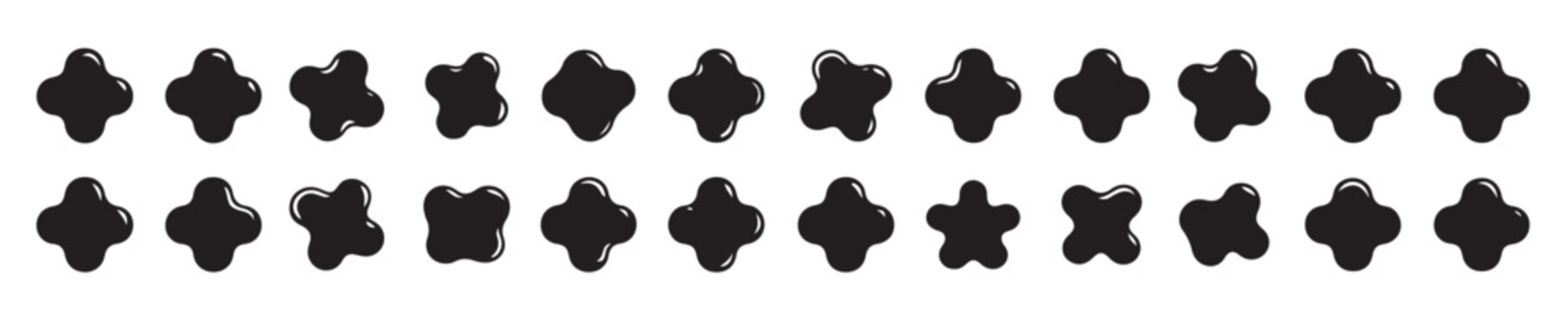 blob shape organic set random black cube drops simple