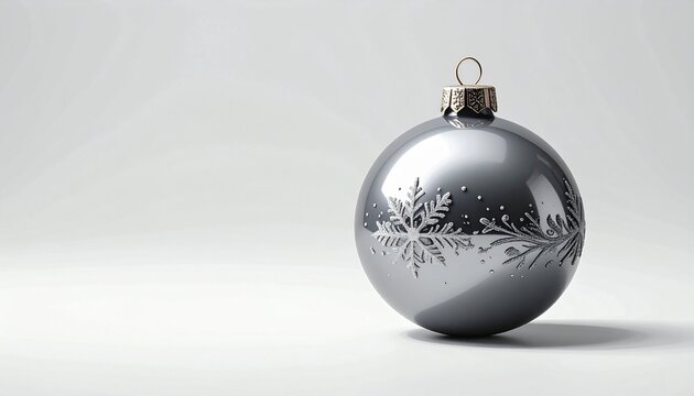 Elegant Silver Christmas Ornament with Snowflake Design and Festive Holiday Spirit.