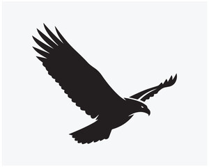 Fototapeta premium Flying Eagle Silhouette Vector Icon – Minimal Wildlife Bird Logo Symbol