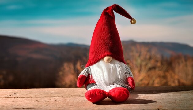 Sitzender Roter Weihnachtswichtel