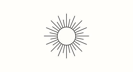 Obraz premium Simple Line Drawing of a Sun.