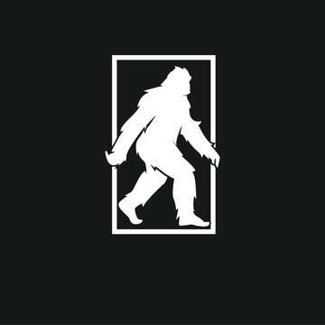 Bigfoot Sasquatch Walking Silhouette Graphic Icon Logo