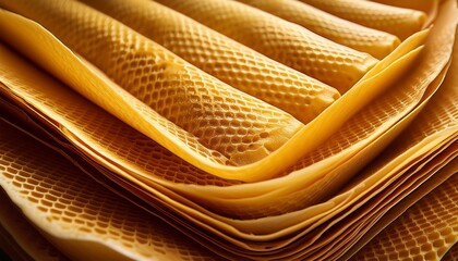Golden Honeycomb Crepe Stack A Real Aesthetic Wallpaper Background
