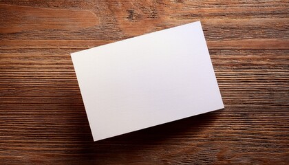 Blank Card On Wooden Surface