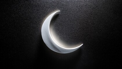 Abstract Monochrome Light Crescent On Dark Grainy Texture Modern Gradient Background