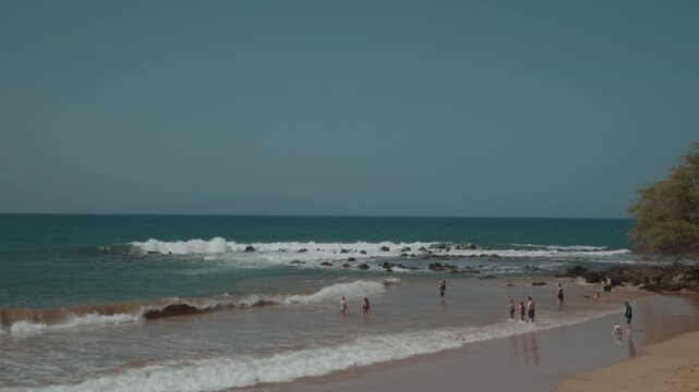 Wailea Beach Path, Kihei, South Maui, Hawaii. Ulua Beach, Pacific Oicean.