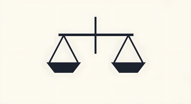 Simple silhouette of scales illustration on a plain background in a minimalist style
