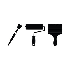 Paint brush icon with three different shapes and functions