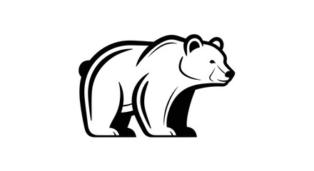 Obraz premium Stylized Bear Vector Illustration - Monochrome Icon