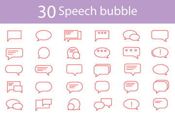 Speech bubble Editable stroke line icon set. Chat message symbol. Chat, bubble speaking, talking, discussion and more. Social media message signs © Hike studio 4