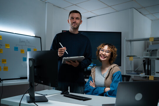 portrait of software engineers team developing AI agents and agentic terminal coding in a cowork environment.Concept of constitutional AI,agentic coding,large language models and reinventing software