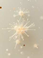 Pseudomonas aeruginosa bacteria with flagella forming a biofilm on a surface, microbial community, Pseudomonas aeruginosa