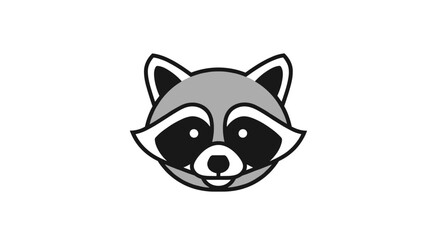 Fototapeta premium Cartoon Raccoon Face Illustration.