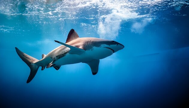 Basking Shark In Delfts Blauw Ai Generative