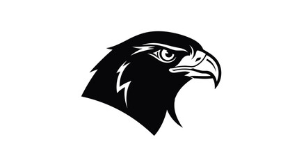 Fototapeta premium Black and White Eagle Head Illustration.