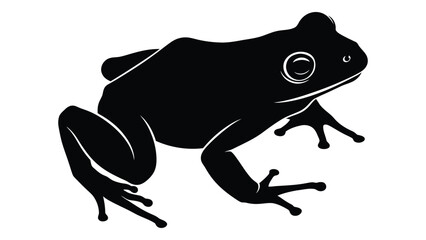 A black silhouette of a frog on a white background isolated on white background, Vector © MehediHasan