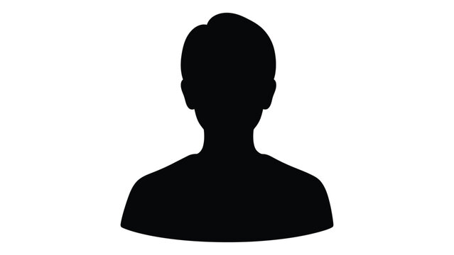 A black silhouette of a person's head and shoulders isolated on white background, Vector