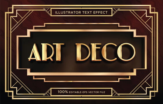 frame art deco style font editable text