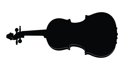 A black silhouette of a cello on a white background isolated on white background, Vector © MehediHasan