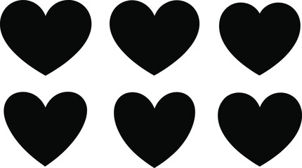 Black heart silhouette vector, minimalist love symbol, romantic icon design, modern pattern for Valentine's Day, wedding, greeting card, decoration © Gita