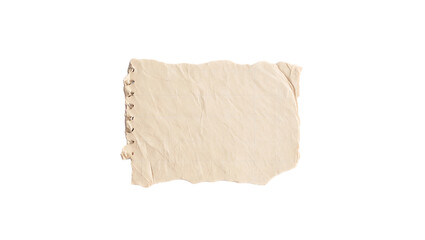 Fototapeta premium Blank Torn Notebook Page with Jagged Edges and Wrinkled Texture Isolated on White Background PNG