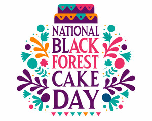 Obraz premium NATIONAL BLACK FOREST CAKE DAY vector illustration isolated on white background