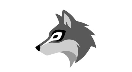 Obraz premium Gray Wolf Head Illustration Profile View.