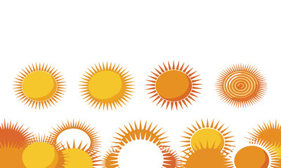 Minimal Sun Icon Vector Set  Sunrise, Sunset & Radiant Sunburst Symbols © MSTZOWRON
